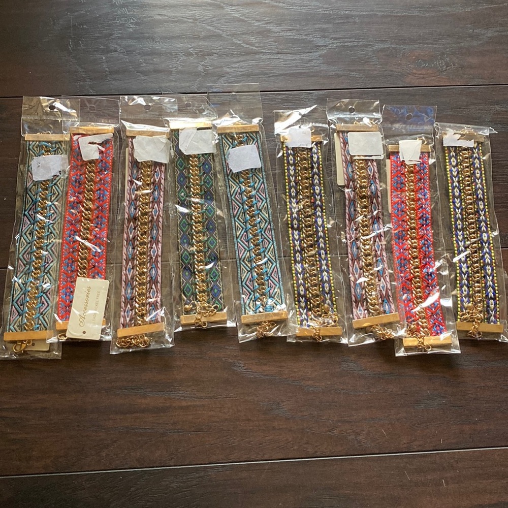 New bracelets that haven’t been used.